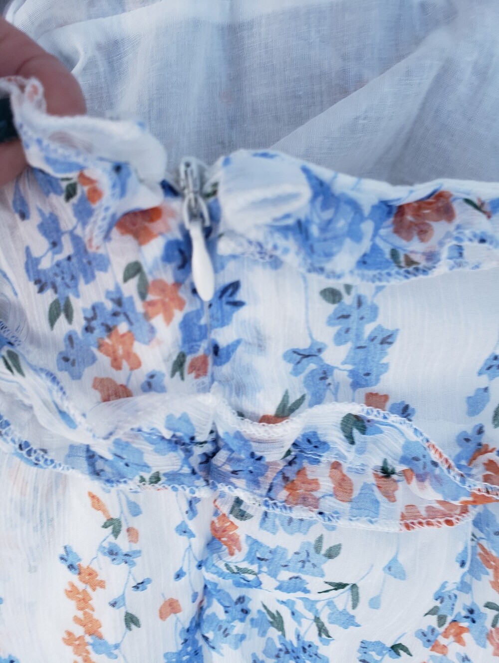 Floral Ruffled Mini Dress - Size Medium - Picture 6 of 11